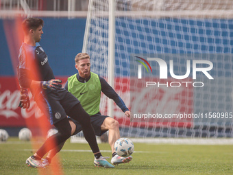 In Buenos Aires, Argentina, on September 9, 2024, Spanish footballer Iker Muniain has his first practice with the Argentine club San Lorenzo...