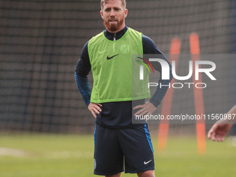 In Buenos Aires, Argentina, on September 9, 2024, Spanish footballer Iker Muniain has his first practice with the Argentine club San Lorenzo...