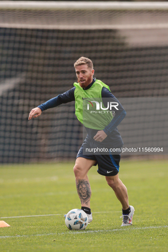 In Buenos Aires, Argentina, on September 9, 2024, Spanish footballer Iker Muniain has his first practice with the Argentine club San Lorenzo...