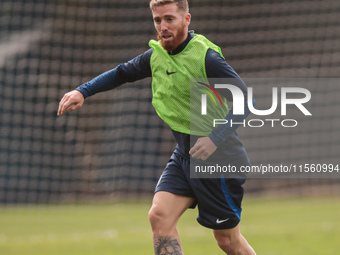 In Buenos Aires, Argentina, on September 9, 2024, Spanish footballer Iker Muniain has his first practice with the Argentine club San Lorenzo...