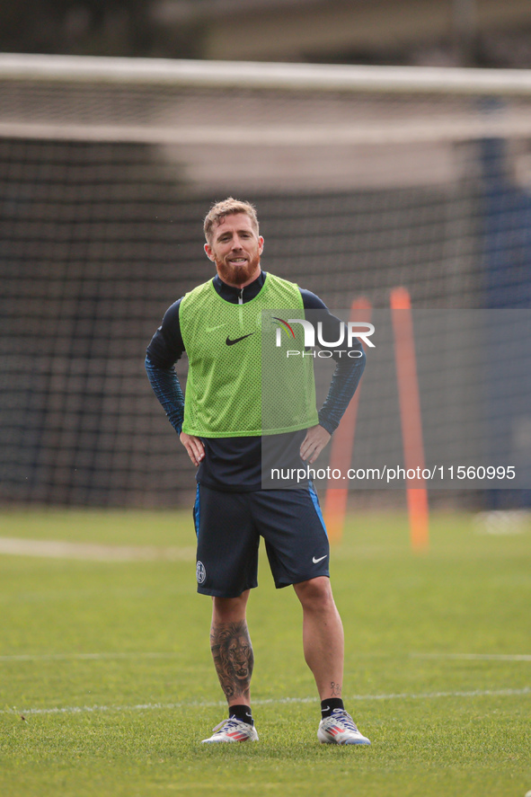 In Buenos Aires, Argentina, on September 9, 2024, Spanish footballer Iker Muniain has his first practice with the Argentine club San Lorenzo...