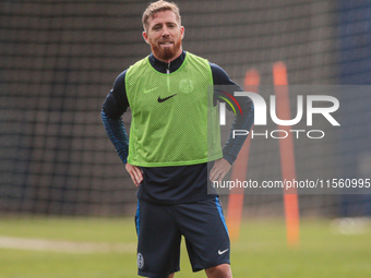 In Buenos Aires, Argentina, on September 9, 2024, Spanish footballer Iker Muniain has his first practice with the Argentine club San Lorenzo...