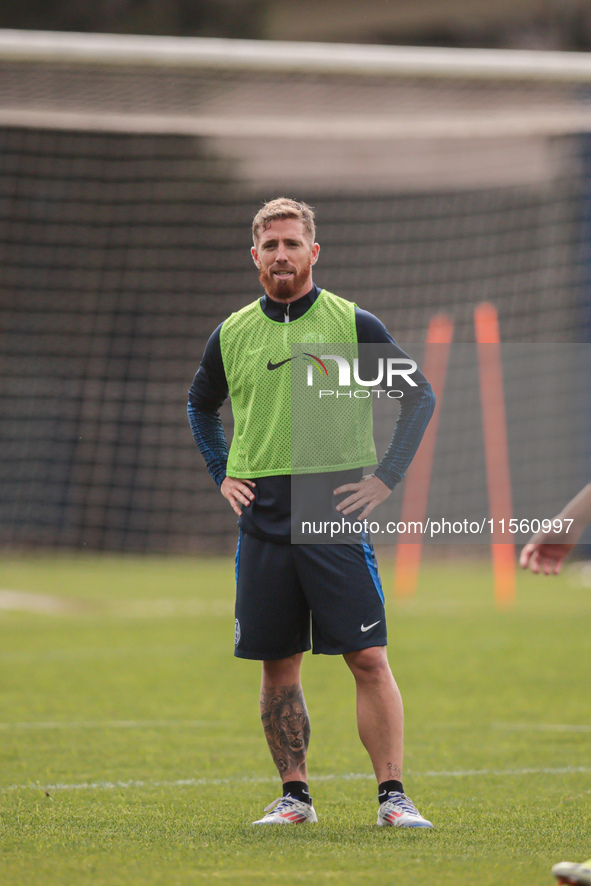 In Buenos Aires, Argentina, on September 9, 2024, Spanish footballer Iker Muniain has his first practice with the Argentine club San Lorenzo...