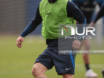 In Buenos Aires, Argentina, on September 9, 2024, Spanish footballer Iker Muniain has his first practice with the Argentine club San Lorenzo...