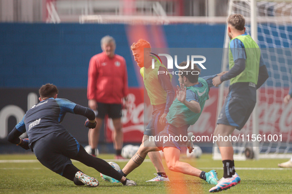 In Buenos Aires, Argentina, on September 9, 2024, Spanish footballer Iker Muniain has his first practice with the Argentine club San Lorenzo...