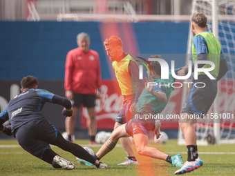 In Buenos Aires, Argentina, on September 9, 2024, Spanish footballer Iker Muniain has his first practice with the Argentine club San Lorenzo...