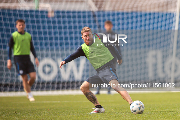 In Buenos Aires, Argentina, on September 9, 2024, Spanish footballer Iker Muniain has his first practice with the Argentine club San Lorenzo...