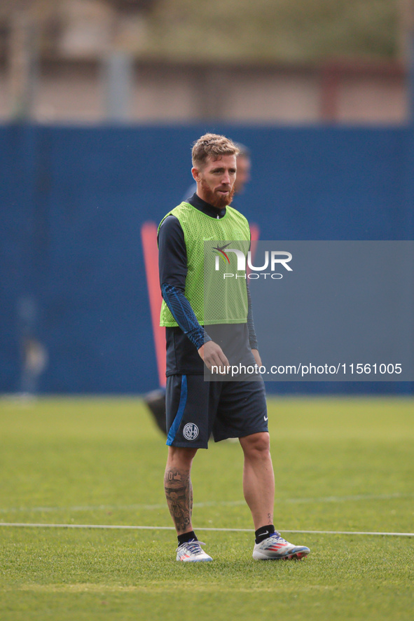 In Buenos Aires, Argentina, on September 9, 2024, Spanish footballer Iker Muniain has his first practice with the Argentine club San Lorenzo...