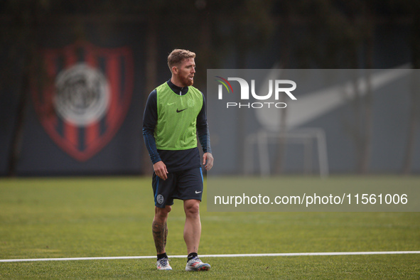 In Buenos Aires, Argentina, on September 9, 2024, Spanish footballer Iker Muniain has his first practice with the Argentine club San Lorenzo...