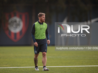 In Buenos Aires, Argentina, on September 9, 2024, Spanish footballer Iker Muniain has his first practice with the Argentine club San Lorenzo...