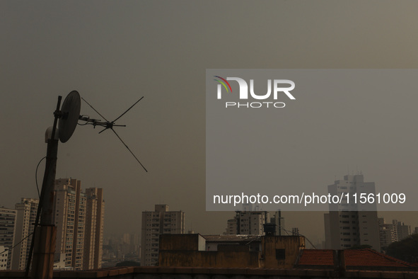 Dry weather and a layer of pollution cover the sky in Sao Paulo, Brazil, on September 9, 2024. Sao Paulo has the most polluted air in the wo...