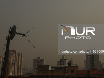 Dry weather and a layer of pollution cover the sky in Sao Paulo, Brazil, on September 9, 2024. Sao Paulo has the most polluted air in the wo...