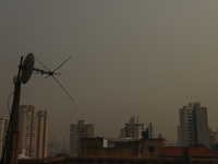 Dry weather and a layer of pollution cover the sky in Sao Paulo, Brazil, on September 9, 2024. Sao Paulo has the most polluted air in the wo...