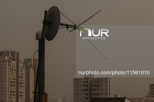 Dry weather and a layer of pollution cover the sky in Sao Paulo, Brazil, on September 9, 2024. Sao Paulo has the most polluted air in the wo...