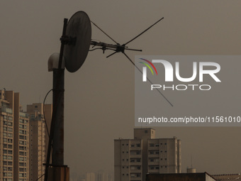 Dry weather and a layer of pollution cover the sky in Sao Paulo, Brazil, on September 9, 2024. Sao Paulo has the most polluted air in the wo...