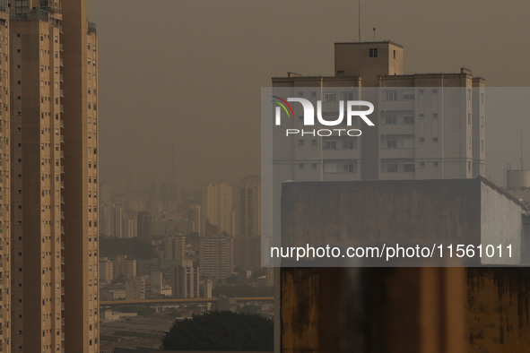 Dry weather and a layer of pollution cover the sky in Sao Paulo, Brazil, on September 9, 2024. Sao Paulo has the most polluted air in the wo...