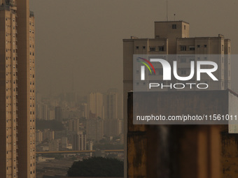 Dry weather and a layer of pollution cover the sky in Sao Paulo, Brazil, on September 9, 2024. Sao Paulo has the most polluted air in the wo...