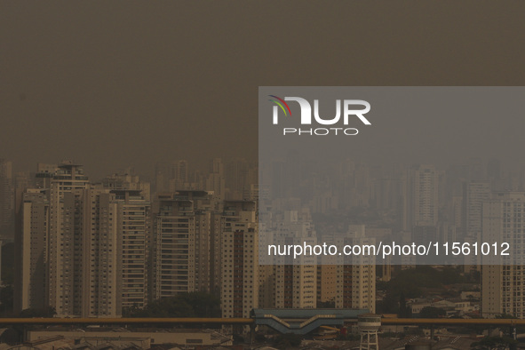 Dry weather and a layer of pollution cover the sky in Sao Paulo, Brazil, on September 9, 2024. Sao Paulo has the most polluted air in the wo...