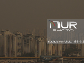 Dry weather and a layer of pollution cover the sky in Sao Paulo, Brazil, on September 9, 2024. Sao Paulo has the most polluted air in the wo...