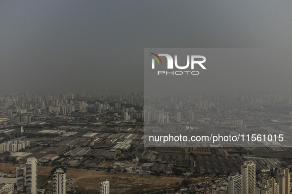 Dry weather and a layer of pollution cover the sky in Sao Paulo, Brazil, on September 9, 2024. Sao Paulo has the most polluted air in the wo...