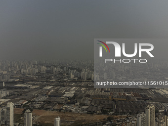 Dry weather and a layer of pollution cover the sky in Sao Paulo, Brazil, on September 9, 2024. Sao Paulo has the most polluted air in the wo...