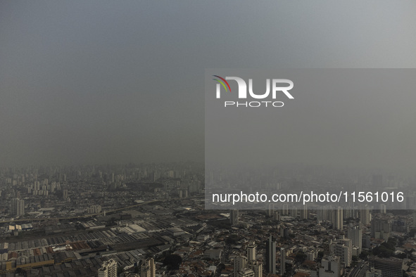 Dry weather and a layer of pollution cover the sky in Sao Paulo, Brazil, on September 9, 2024. Sao Paulo has the most polluted air in the wo...