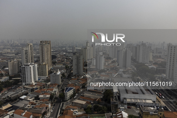 Dry weather and a layer of pollution cover the sky in Sao Paulo, Brazil, on September 9, 2024. Sao Paulo has the most polluted air in the wo...