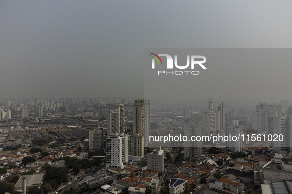 Dry weather and a layer of pollution cover the sky in Sao Paulo, Brazil, on September 9, 2024. Sao Paulo has the most polluted air in the wo...