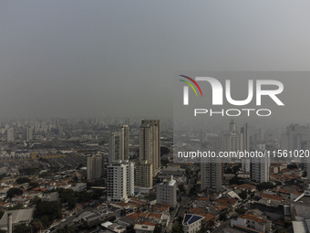 Dry weather and a layer of pollution cover the sky in Sao Paulo, Brazil, on September 9, 2024. Sao Paulo has the most polluted air in the wo...