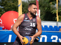 Marek Cwelich participates in the LOTTO 3x3 League basketball game in Sosnowiec, Poland, on September 8, 2024. The Lotto 3x3 Liga tournament...