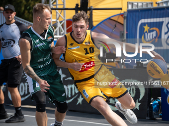 Lukasz Klawa participates in the LOTTO 3x3 League basketball game in Sosnowiec, Poland, on September 8, 2024. The Lotto 3x3 Liga tournament...