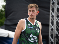 Arkadiusz Kobus participates in the LOTTO 3x3 League basketball game in Sosnowiec, Poland, on September 8, 2024. The Lotto 3x3 Liga tourname...