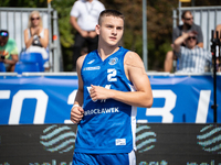 Kacper Ponitka participates in the LOTTO 3x3 League basketball game in Sosnowiec, Poland, on September 8, 2024. Lotto 3x3 Liga tournament ma...