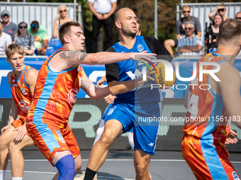 Marcin Zarzeczny participates in the LOTTO 3x3 League basketball game in Sosnowiec, Poland, on September 8, 2024. Lotto 3x3 Liga tournament...