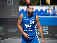 Pawel Pawlowski participates in the LOTTO 3x3 League basketball game in Sosnowiec, Poland, on September 8, 2024. The Lotto 3x3 Liga tourname...