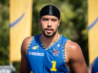 DeAnte Barnes participates in the LOTTO 3x3 League basketball game in Sosnowiec, Poland, on September 8, 2024. The Lotto 3x3 Liga tournament...