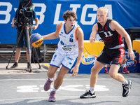 Brajan Platek participates in the LOTTO 3x3 League basketball game in Sosnowiec, Poland, on September 8, 2024. The Lotto 3x3 Liga tournament...