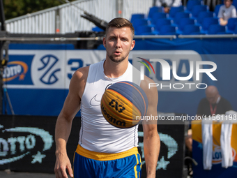 Przemyslaw Zamojski participates in the LOTTO 3x3 League basketball game in Sosnowiec, Poland, on September 8, 2024. The Lotto 3x3 Liga tour...