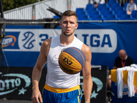 Przemyslaw Zamojski participates in the LOTTO 3x3 League basketball game in Sosnowiec, Poland, on September 8, 2024. The Lotto 3x3 Liga tour...