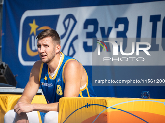 Przemyslaw Zamojski participates in the LOTTO 3x3 League basketball game in Sosnowiec, Poland, on September 8, 2024. The Lotto 3x3 Liga tour...