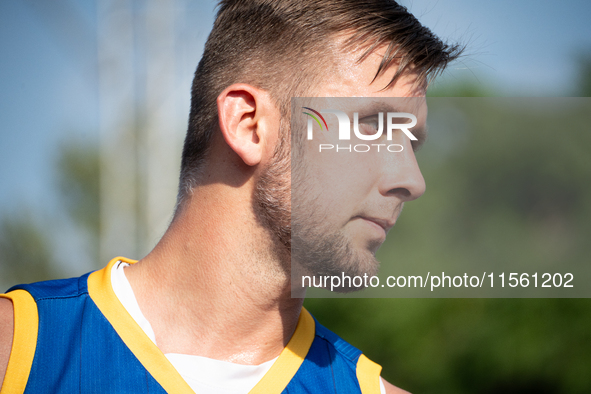 Przemyslaw Zamojski participates in the LOTTO 3x3 League basketball game in Sosnowiec, Poland, on September 8, 2024. The Lotto 3x3 Liga tour...