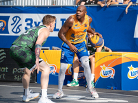 Michael Hicks participates in the LOTTO 3x3 League basketball game in Sosnowiec, Poland, on September 8, 2024. The Lotto 3x3 Liga tournament...