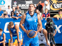 Wojciech Leszczynski participates in the LOTTO 3x3 League basketball game in Sosnowiec, Poland, on September 8, 2024. The Lotto 3x3 Liga tou...