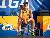 Mateusz Stawiak participates in the LOTTO 3x3 League basketball game in Sosnowiec, Poland, on September 8, 2024. The Lotto 3x3 Liga tourname...