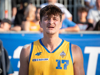 Mateusz Stawiak participates in the LOTTO 3x3 League basketball game in Sosnowiec, Poland, on September 8, 2024. The Lotto 3x3 Liga tourname...