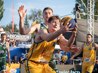 Mateusz Stawiak participates in the LOTTO 3x3 League basketball game in Sosnowiec, Poland, on September 8, 2024. The Lotto 3x3 Liga tourname...