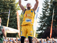 Wiktor Sewiol participates in the LOTTO 3x3 League basketball game in Sosnowiec, Poland, on September 8, 2024. The Lotto 3x3 Liga tournament...