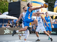 Wojciech Leszczynski participates in the LOTTO 3x3 League basketball game in Sosnowiec, Poland, on September 8, 2024. The Lotto 3x3 Liga tou...