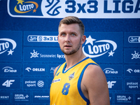 Przemyslaw Zamojski of the Krajowa Grupa Spozywcza Arka Gdynia team participates in the LOTTO 3x3 League basketball tournament in Sosnowiec,...