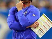 DETROIT,MICHIGAN-SEPTEMBER 8:  Los 
Angeles Rams head coach Sean McVay looks on from the sidelines during a game between the Detroit Lions a...